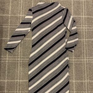Ann Taylor Striped mock neck Midi Sweater Dress
